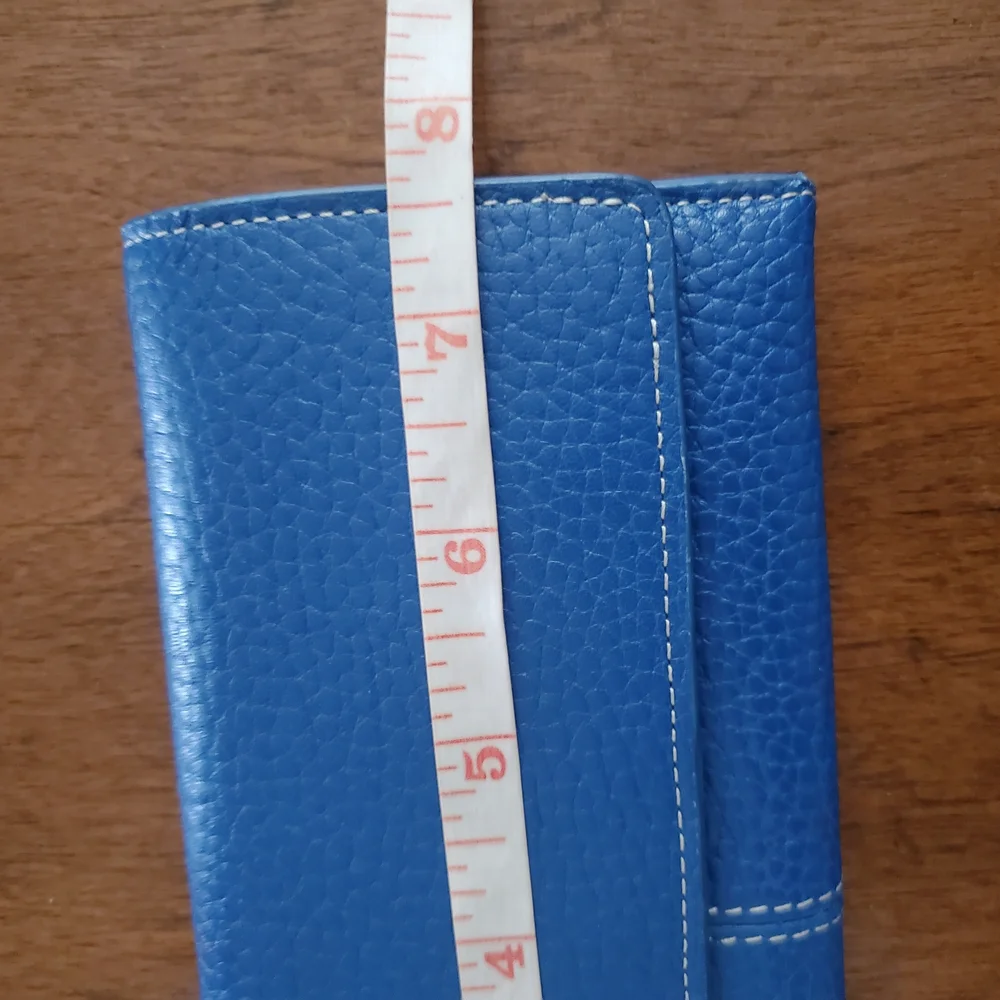 J.Mc.Laughlin Blue Leather Flap Wallet Mens